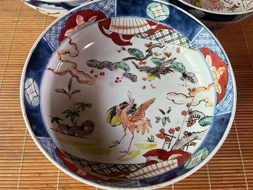 古伊万里風 色絵鉢 3枚セット 昭和レトロ 和食器 古道具