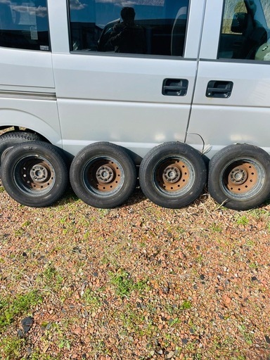 【軽トラ・軽バンに】12インチ スチールホイール タイヤ付き 4本セット 145/80R12