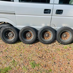 【軽トラ・軽バンに】12インチ スチールホイール タイヤ付き 4本セット 145/80R12の画像