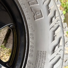 スズキ ジムニー JA11 に使用していたタイヤ （ジオランダーMT ） 6.50/R/16）　＆ アルミホイール（ウレタン塗装済）   今月末まで価格！ の画像