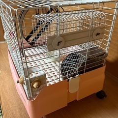 【9,800円→8,000円】小動物用ケージー式＋静音ベアリング滑車（使用 10日間程度） の画像