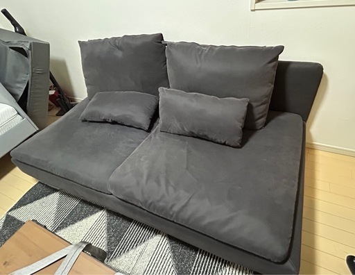 IKEA2人掛けソファ 直接引取り希望 IKEA 2人掛けソファ グレー 幅170cm 引取限定 (熊さん) 石川町のソファ