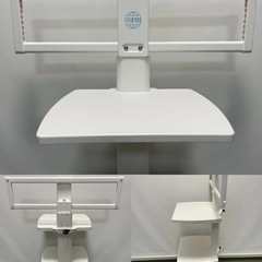 FITUEYES テレビスタンド キャスター付き TVスタンド 壁寄せ ハイタイプ VESA対応 棚板付 モニタースタンド ホワイト 可動式の画像