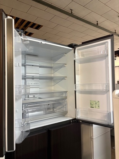  AQUA アクア AQR-TZ51M 2022年製 冷蔵庫 512L 大容量 観音開き フレンチドア 木目調 ダークブラウン 
