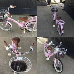 △k-13 q 岐阜発/ MAHALO/ 子供用自転車/ 16インチ/ 補助輪付き/ Fタイヤパンク/ 現状品/ R8.4/20 △の画像