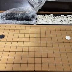囲碁セット 木製碁盤 碁石（黒・白）付き 特選 御碁盤 石付の画像