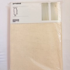 新品未使用 IKEA イケア DYVEKE カーテン 2枚組 145×250cm 新品未開封 オフホワイトの画像