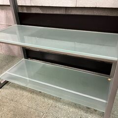 4段 シェルフ 飾り棚 収納棚 ガラス天板 幅81cm×奥行39cm×高さ117cmの画像