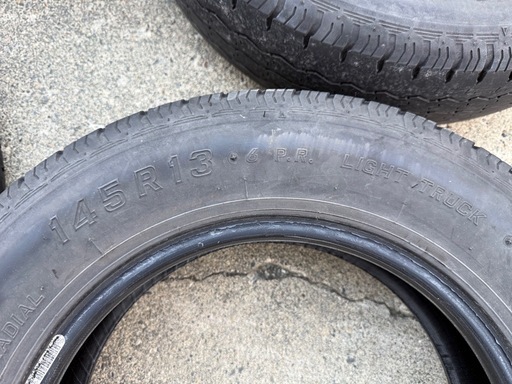 軽トラ用145R13 6PR 中古3ミリ山4本セット (ys) 東相内のタイヤ