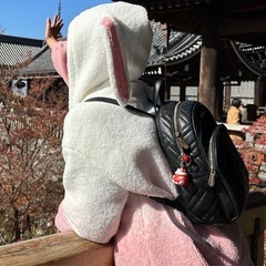 ウサギ耳フリース長袖トップスの画像