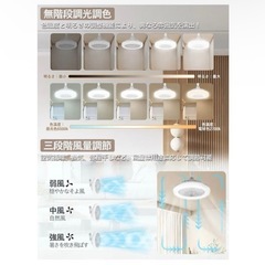 新生活★LED シーリングファンライト 調光調色 扇風機 サーキュライト 新品③の画像