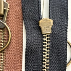 YKK オープンファスナー　黒2本茶1本　約45センチの画像