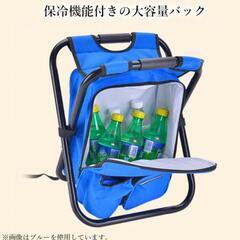 リュック チェア ザック 2WAY 保冷バック ブラック リュックサックの画像