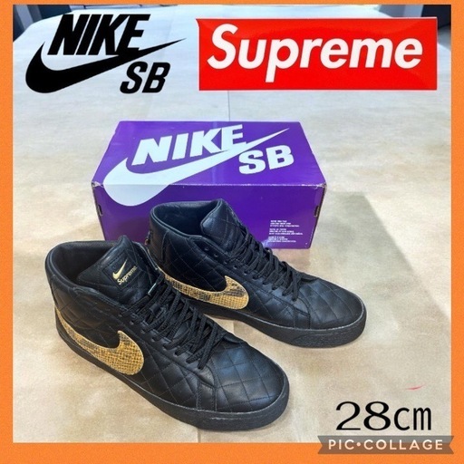 ✨超希少・美品✨ Supreme×NIKE SB ズームブレーザーMID 黒金 (東京