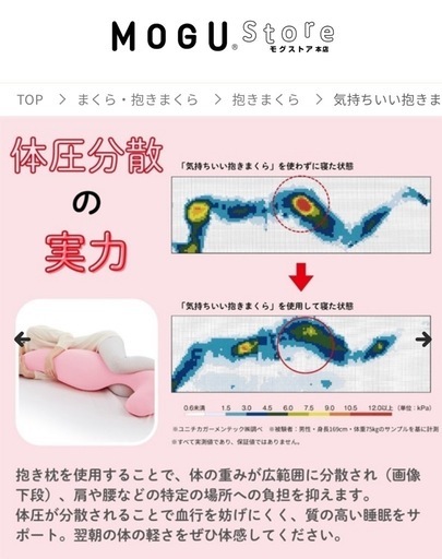 モグ　Mogu 抱き枕　腰痛　マタニティ 