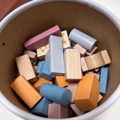 美品🧡 ポーラービー PolarB つみきセット 60ピース 積み木 積木 木のおもちゃ パステル 知育玩具の画像