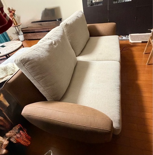 明日終了! 最終値下げ　超美品　シックなベージュのソファ