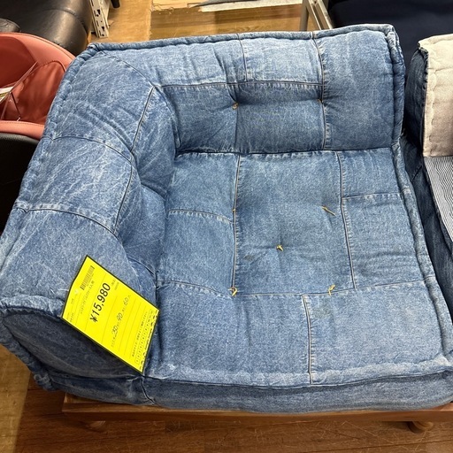 【ジャングル深井店】3人用パッチワークデニムソファー リビング家具 堺市 深井【FU989】