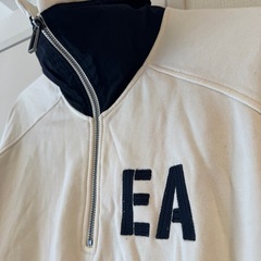 EA ハーフジップ トレーナー ホワイト・ネイビーの画像