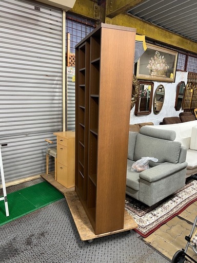 片側スライド 本棚 (木製) 大型コミックラック 高さ180cm　大量収納 文庫本やコミック本など！