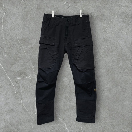 【ジースター ロウ G-STAR RAW】メンズ カーゴ パンツ W30 テーパード 3D 黒 ブラック Regular Tapere
