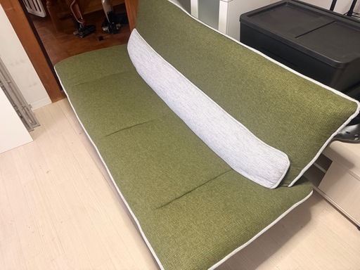 サンコウ　ブラゴF  ソファ　２人掛け　ファブリックグリーン　家具　札幌　リサイクルれお