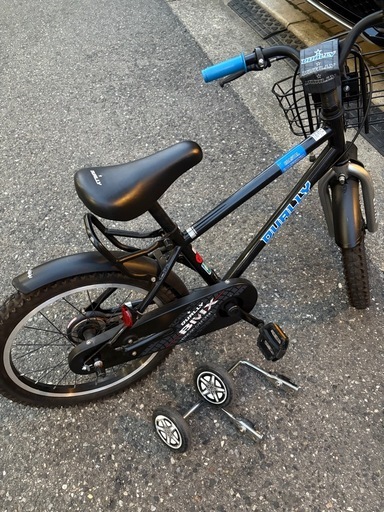 子供用自転車 18インチ あさひ DUALLY ブラック 補助輪付き