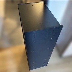ニトリ木製ラック 扉付き 黒 3段の画像