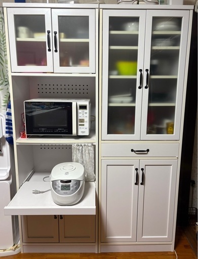 【取引完了】食器棚 ☆取引終了☆パウモナ 食器棚 W120㎝ H198㎝ D50㎝ パモウナ 食器棚
