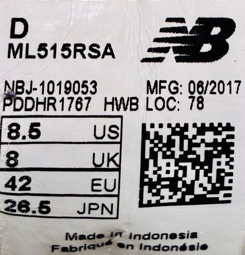 受付中‼️ニューバランス ML515 GRY サイズJP:26.5㎝程度良好＊グレー