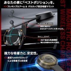 未使用 車載スマホホルダー CYBERSTORKサイバーストーク CK-A26 MagSafe 自動回転 15W ワイヤレス充電 タッチセンサー 2WAY取付の画像