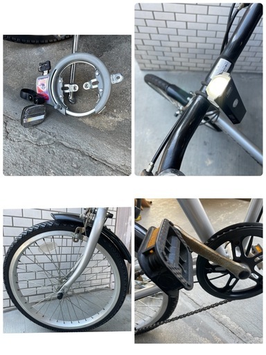 ・折りたたみ自転車 ACTIVEPLUS アクティブプラス ノーパンクタイヤ 20インチ シルバー