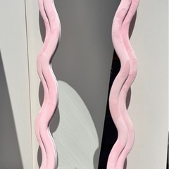 ♡ウェーブミラー／全身鏡／壁掛けミラーの画像