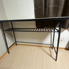 カウンターテーブル 木製天板 下棚付きの画像