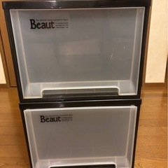 押入れ収納ケース黒　2個の画像