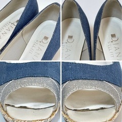 DIANA WELLFIT パンプス ウェッジヒール 23.5 オープントゥの画像