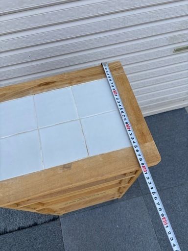 タイルトップ　木製チェスト5段
