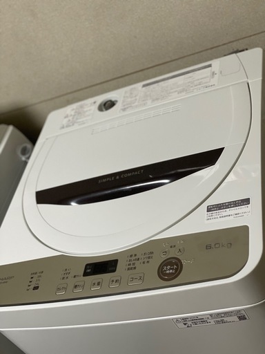 送料・設置込み可　洗濯機　6kg SHARP 2021年【分解クリーニング済み】