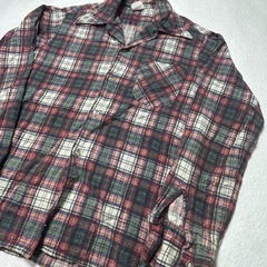 Sears キッズ チェックシャツ ネルシャツ ボーイズ12 赤 緑 古着 長袖
の画像