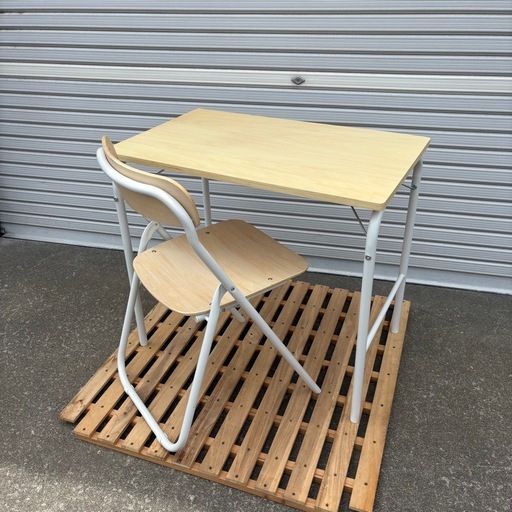 無印良品  折畳スチールパイプテーブル＆折畳パイプ椅子セット　テーブル　椅子　セット