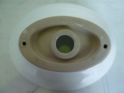 【展示品】未使用 丸型 卓上 手洗い ボウル 陶器製 幅420×奥行340×高さ150mm 小型
