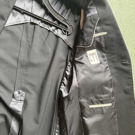美品　person's for men メンズ スーツ セットアップ ブラック　ビジネス フォーマル　Mサイズ相当　