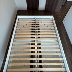 【IKEA BRIMNES ベッドフレーム 140×200cm ホワイト 収納付き】の画像