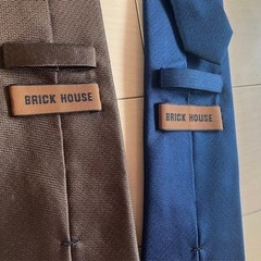 BRICK HOUSE ネクタイ 2本セット ブラウン ネイビーの画像