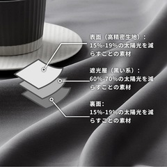 Hansleep カーテン 遮光度99.99% カーテン 1級遮光 厚手 断熱 防寒 防音 形態記憶加工済み 無地 洗濯可能 寝室 リビング 2枚組 (グレー, 幅100cm×丈178cm)の画像