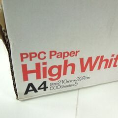 複数在庫あり PPC PAPER High White A4 A4コピー用紙 500×5 1箱 合計2500枚 普通紙 FAX 札幌市東区 新道東店の画像