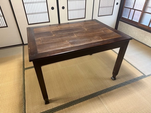 【GO-175】ダイニングテーブルセット アジアン家具 木製 レトロ アンティーク バリ