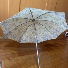 折りたたみ傘　　晴雨兼用　水色　花柄の画像