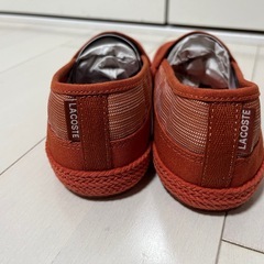 【新品未使用】ラコステ キャンバス LACOSTE スリッポン  オレンジ　24.0 レディースの画像