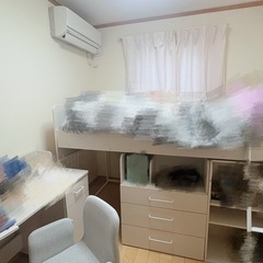 ニトリ システムベッドデスク ホワイト ロフトベッドの画像